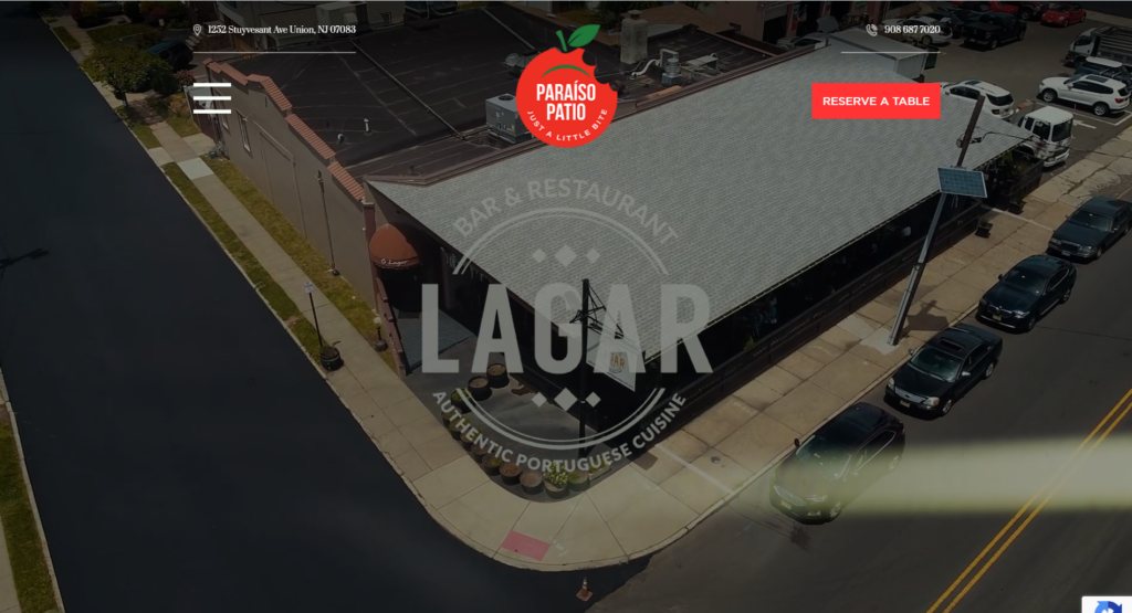 Paraiso Patio at Lagar Restaurant website